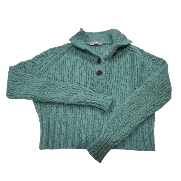 Everlane Lofty Knit Henley Sweater, Wool Alpaca, Mint, XS - Picture 10 of 11